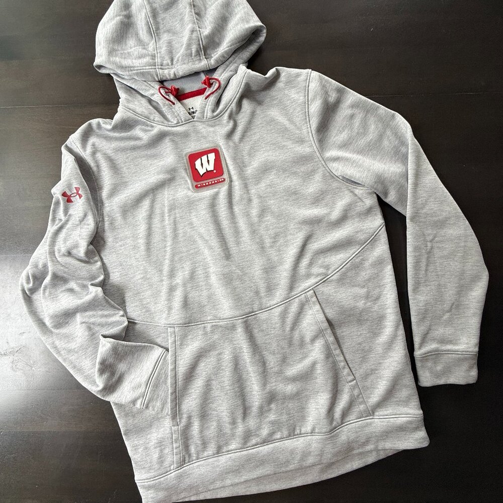 Men's Under Armour Wisconsin Badgers 2023 Sideline Steiner Pullover Hoodie